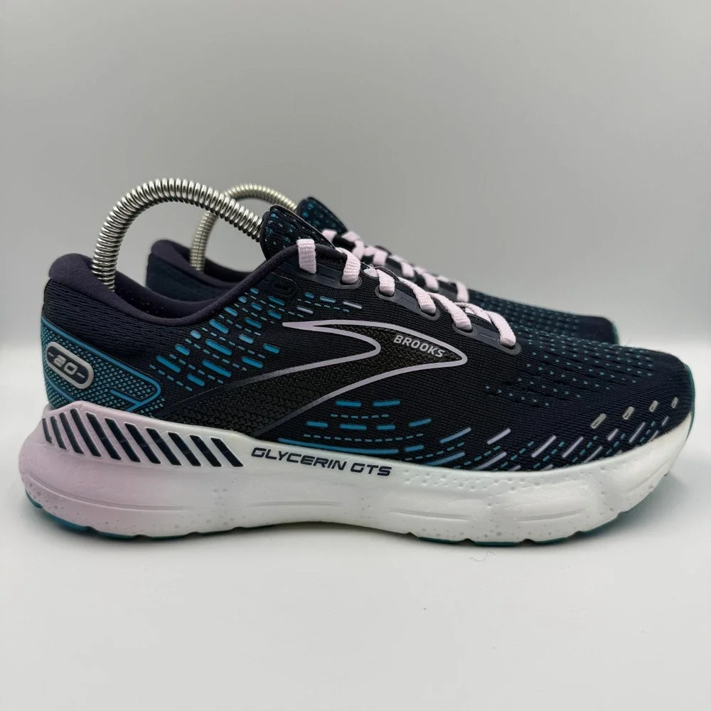 Brooks Glycerin GTS 20 Women's Size 9 B Blue Purple White Running Shoes Sneakers